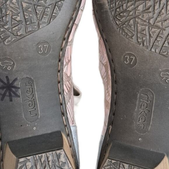 REIKER Rose / Silver Mary Jane Strap Low Heel Comfort Pump Court Shoe Size 37 - Picture 11 of 12